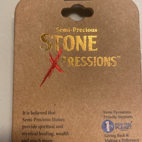 Obsidian semi precious stone stretch bracelet. Black beads w 1 clear bead NWT - Picture 3 of 4